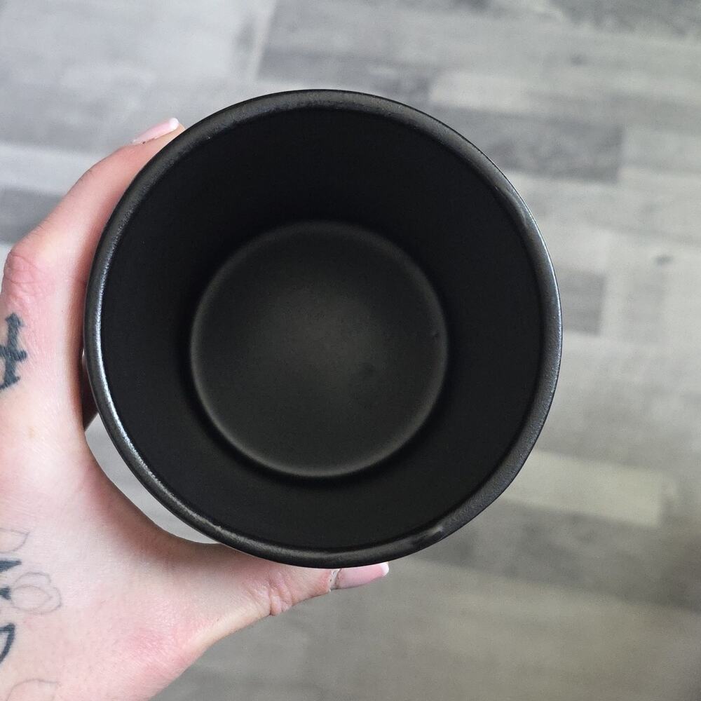 NWOT, Black Ribbed Ceramic Container - Picture 2 of 3
